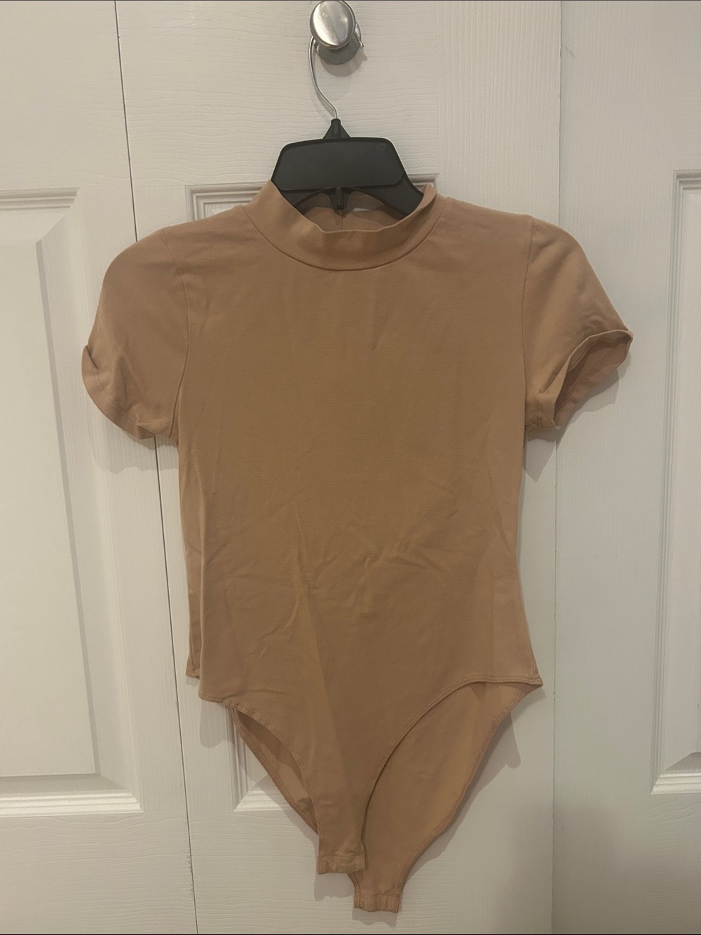 GB girls Short Sleeve Mock Neck Bodysuit in blush pink